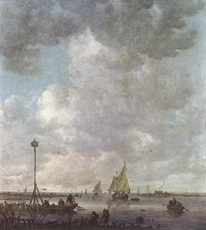 GOYEN, Jan van Marine Landscape with Fishermen fu oil painting picture